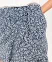 Jupe short à motifs fleuris avec volants femme